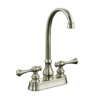 Kohler K 16112 4a bn Vibrant Brushed Nickel Revival Entertainment Sink Faucet With Traditional Lever Handles