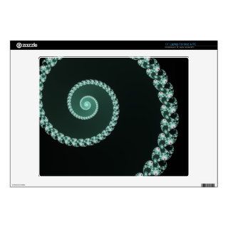Green Spiral   fractal design Laptop Decal