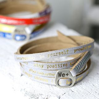 we positive italian leather wrap bracelet by lisa angel