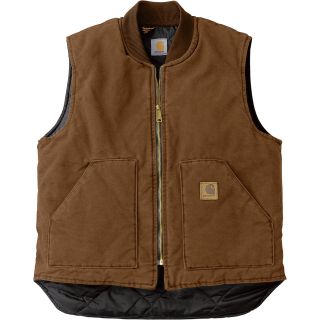 Carhartt Sandstone Arctic Quilt Lined Vest — Brown, Medium, Regular Style, Model# V02