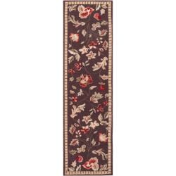 Hand hooked Brown Tarouba Wool Rug (23 X 8)