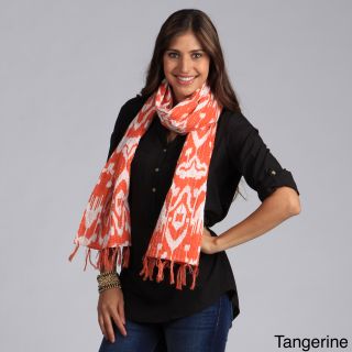 Saro Womens Ikat Shawl With Kantha Stitches