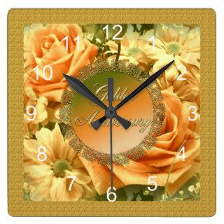 Vintage Roses 50th Anniversary Clock