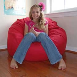 Ahh Products Red Organic Cotton Washable Bean Bag Chair