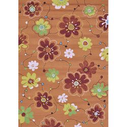 Hand hooked Coventry Spice Floral Indoor/ Outdoor Rug (5 X 76)