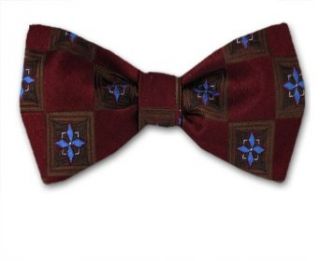 Burgundy   Brown   Blue Self Tie Pattern Bow Tie at  Mens Clothing store