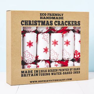 recycled snowflakes white christmas crackers by sophia victoria joy