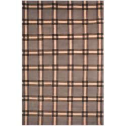 Hand knotted Lexington Plaid Grey Wool Rug (4' x 6') Safavieh 3x5   4x6 Rugs