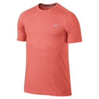 Nike Dri FIT Knit Novelty Crew Mens Running Shirt   Bright Mango