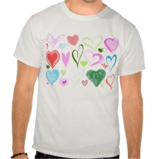 Love, Romance, Hearts   Red Blue Pink Green T Shirts