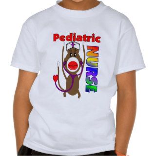 Sock Monkey Pediatric Nurse Gifts T Shirt
