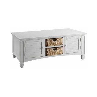 Shop White Coffee Table. This Cottage Styled Table Comes With Two Sea Grass Storage Baskets With Beach House Ocean Side Airiness, You will Surely Be Pleased With The Casual Clean Look. at the  Furniture Store. Find the latest styles with the lowest prices