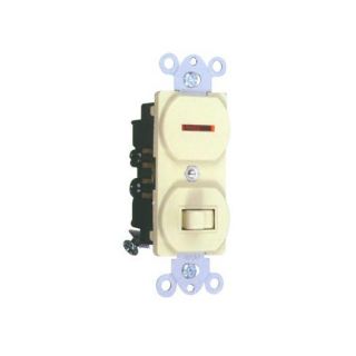 15A 120 Single Pole Switch and Pilot Light in Ivory