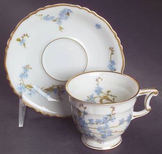 Haviland Montmery (Forget Me Nots) Footed Demitasse Cup & Saucer Set, Fine China