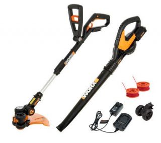 Worx Cordless Trimmer, Edger and Mini Mower Tool w/ Blower and 20V Battery —