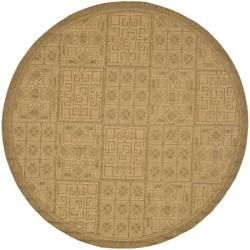 Indoor/ Outdoor Gold/ Natural Rug (67 Round)