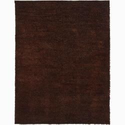 Handwoven One inch Brown Mandara New Zealand Wool Rug (5 X 76)