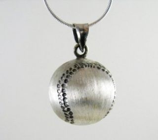 Sterling Silver Baseball Chain Necklace, 18 inch Jewelry