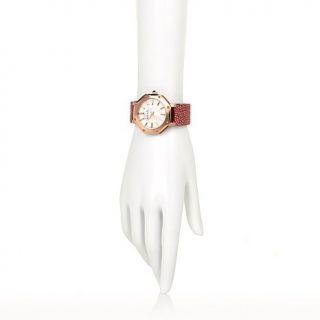 Nicole Miller "Dayna" Stainless Steel Stingray Leather Strap Watch