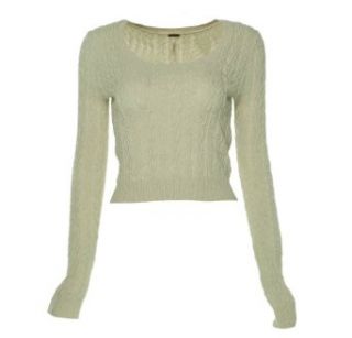 Free People Women's Scoop Neck Cropped Sweater Oatmeal Heat XS Pullover Sweaters