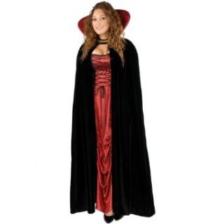 Black Panne Velvet Vampire Cape Costume Accessory Clothing