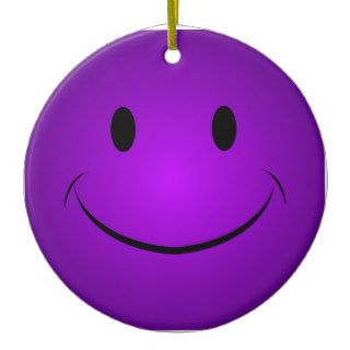 Purple Smiley Face Ornament