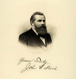 1895 Steel Engraving Portrait John C. Koch German Milwaukee Republican Mayor   Original Steel Engraving   Prints