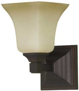 Murray Feiss VS12401 ORB American Foursquare 1 Light Bathroom Sconce, Oil Rubbed Bronze   Wall Sconces  
