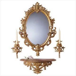Wall Mirror and Sconce Set   Baroque Design   Wall Mounted Mirrors