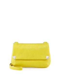 Unchained Pebbled Leather Crossbody, Lime
