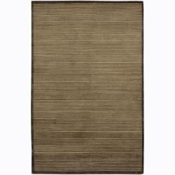 Hand knotted Brown/gold Mandara Wool Rug (2 X 3)