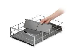 simplehuman 14 in Pull out Stainless Steel Cabinet Organizer simplehuman Counter Accessories
