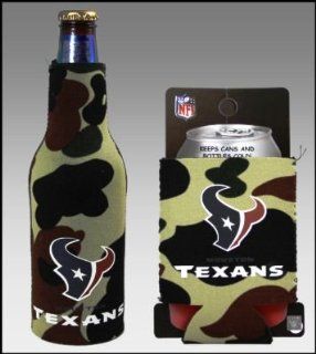 SET OF 2 HOUSTON TEXANS CAMO BOTTLE & CAN KOOZIES  Sports & Outdoors