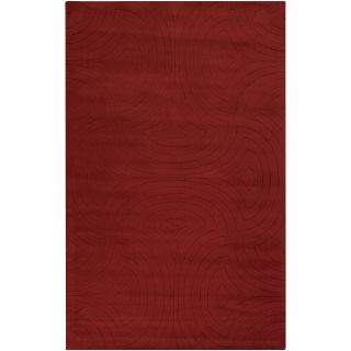 Candice Olson Loomed Red Scrumptious Geometric Plush Wool Rug (5 X 8)