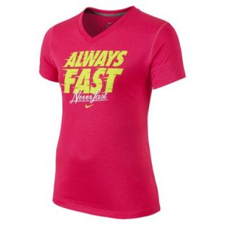 Nike Legend Always Fast Never Last Girls Training Shirt   Hyper Pink
