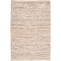 Hand woven Casual Solid Beige Tame Wool Rug (5 X 8)