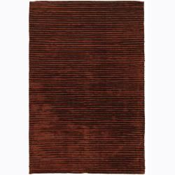 Handwoven Red/brown Mandara Shag Rug (9 X 13)