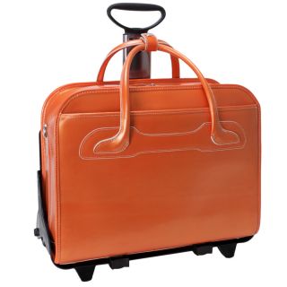 Mcklein Orange Willowbrook Detachable wheeled Laptop Briefcase