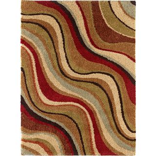 Fabulous Multicolored Abstract Shag Rug (53 X 73)