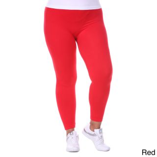 White Mark Universal Inc., White Mark Womens Plus Size Solid Daily Leggings Red Size One Size Fits Most
