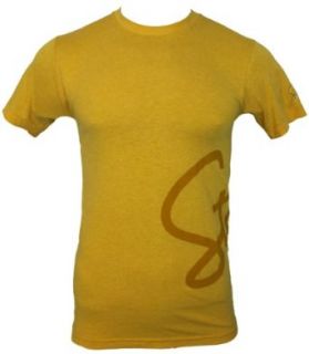 Stoli Mens T Shirt   Cursive Logo Side Design Image (Small) Yellow Clothing