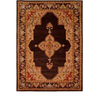 Tranditional Hand tufted Tempest Dark Brown/tan Area Rug (8 X 11)