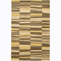 Contemporary Hand knotted Mandara Multicolor Wool Rug (26 X 76)