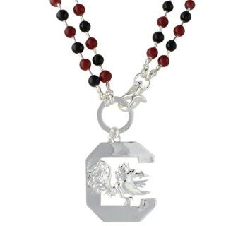 Licensed South Carolina "C" Monogram SC Fighting Gamecock Beaded Necklace Jewelry