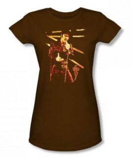 Elvis   Taking Care Juniors T Shirt In Coffee Clothing