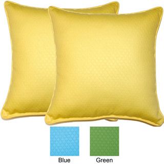 Diamond Pattern 17 inch Outdoor Pillows (Set of 2) Outdoor Cushions & Pillows