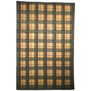 Hand knotted Lexington Plaid Beige Wool Area Rug (5 X 8)