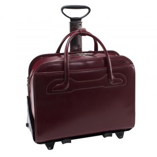 Mcklein Red Willowbrook Detachable wheeled Laptop Briefcase