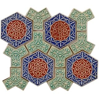 SomerTile 10.8 in12 in Medi Earthen Ceramic Mosaic Tile (Pack of 5) Somertile Wall Tiles