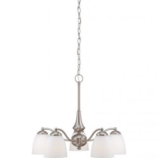 Nuvo Patton 5 light Brushed Nickel Fluorescent Chandelier